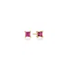 Sif Jakobs Jewellery Women's Gold / Pink Earrings Ellera Quadrato Rose In Multi