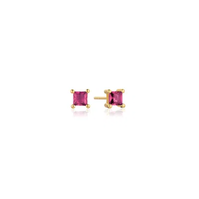 Sif Jakobs Jewellery Women's Gold / Pink Earrings Ellera Quadrato Rose In Multi