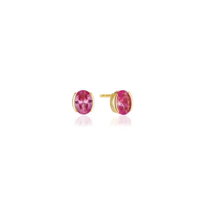 Sif Jakobs Jewellery Women's Gold / Pink Earrings Ellisse Carezza Rose In Multi