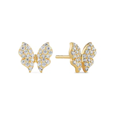 Sif Jakobs Jewellery Women's Gold / White Earrings Farfalla - Gold In Multi