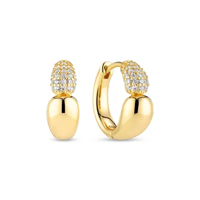 Sif Jakobs Jewellery Women's Gold / White Earrings Goccia Creolo Piccolo - Gold In Multi