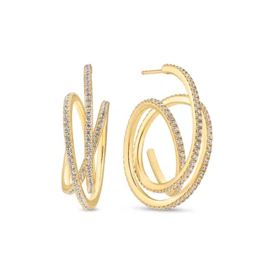 Sif Jakobs Jewellery Women's Gold / White Earrings Spirale - Gold - Grande In Multi