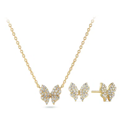 Sif Jakobs Jewellery Women's Gold / White Farfalla Set - Gold Plated In Multi