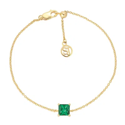 Sif Jakobs Jewellery Women's Green / Gold Bracelet Ellera Quadrato - Gold & Green In Multi