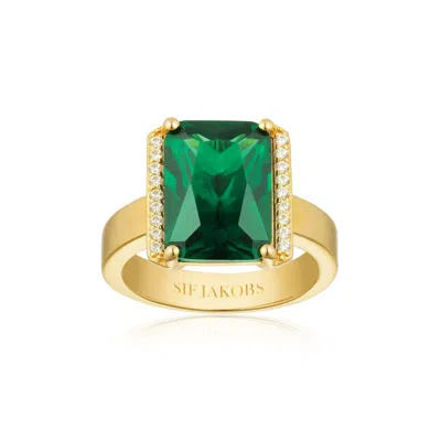 Sif Jakobs Jewellery Women's Green / Gold Gold Ring Roccanova Green Zirconia In Multi