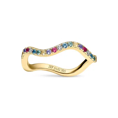 Sif Jakobs Jewellery Women's Ring Ellera Waves - Gold - Multicolour