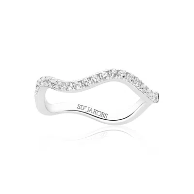 Sif Jakobs Jewellery Women's Silver / White Ring Ellera Waves - Silver - White In Multi