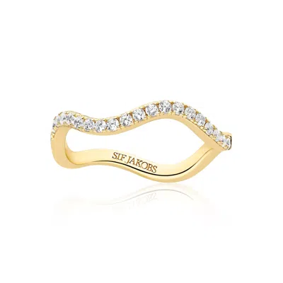 Sif Jakobs Jewellery Women's White / Gold Ring Ellera Waves - Gold - White