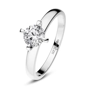 Sif Jakobs Jewellery Women's White / Silver Solitaire Ring Venice - With Lab-grown Diamond - White Gold In Metallic