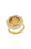 Sig Ward 14k Yellow Gold Citrine And Diamond Ring