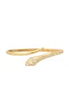 Sig Ward Snake 18k Yellow Gold Diamond Bangle In Gold