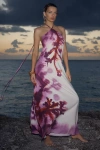 Sigal Halter Linen-cotton Maxi Dress In Multicolor