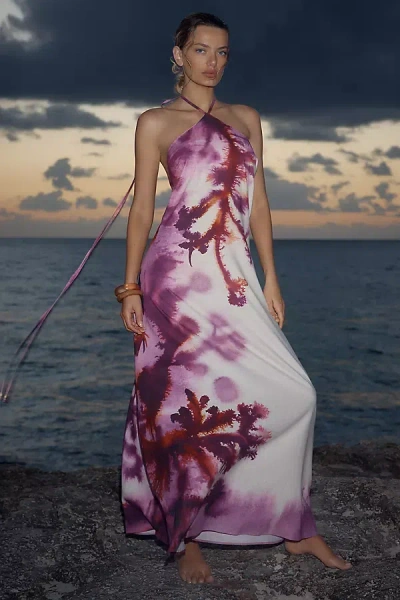 Sigal Halter Linen-cotton Maxi Dress In Multicolor