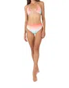 Sigal Multi Tie High Waisted Bikini Bottom In Oasis Coral In Multi