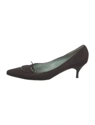 Pre-owned Sigerson Morrison Bow Accents Pumps In Brown