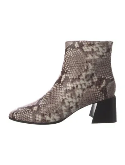 Pre-owned Sigerson Morrison Leather Animal Print Boots In Neutrals