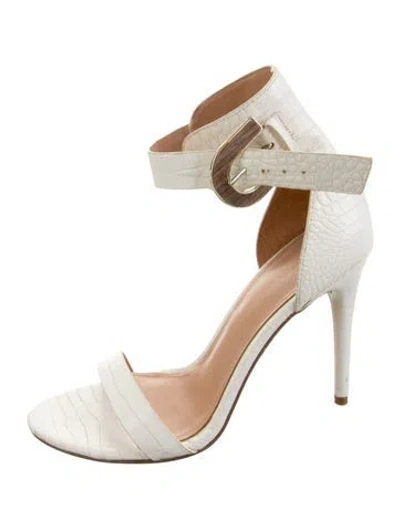 Pre-owned Sigerson Morrison Leather Animal Print Sandals In Silver