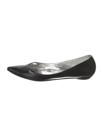 Pre-owned Sigerson Morrison Leather Ballet Flats In Black