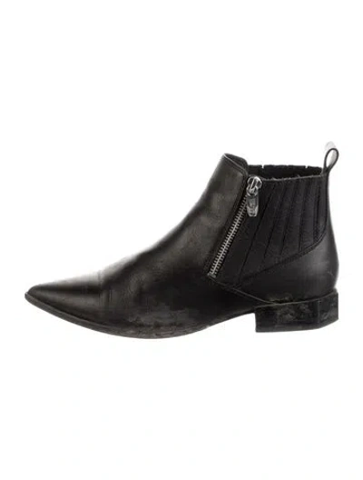 Pre-owned Sigerson Morrison Leather Chelsea Boots In Black