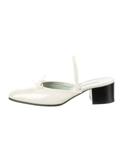 Pre-owned Sigerson Morrison Leather Colorblock Pattern Mules In Neutral