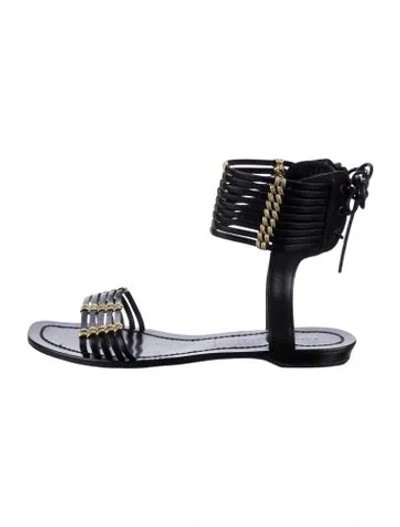Pre-owned Sigerson Morrison Leather Flats In Black