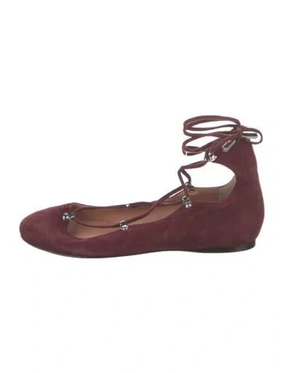 Pre-owned Sigerson Morrison Leather Flats In Burgundy