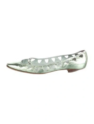Pre-owned Sigerson Morrison Leather Flats In Green