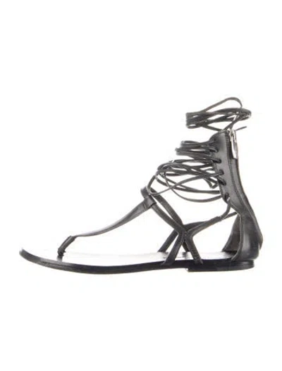 Pre-owned Sigerson Morrison Leather Gladiator Sandals In Blue