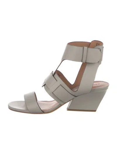 Pre-owned Sigerson Morrison Leather Gladiator Sandals In Gray