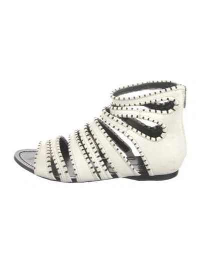 Pre-owned Sigerson Morrison Leather Gladiator Sandals In White