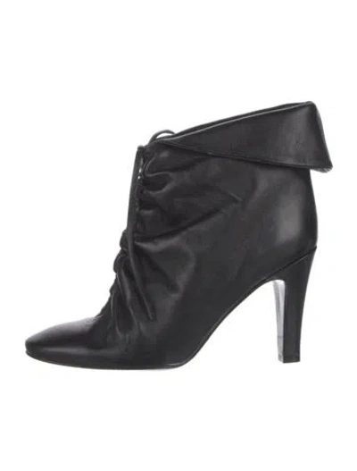 Pre-owned Sigerson Morrison Leather Lace-up Boots In Black