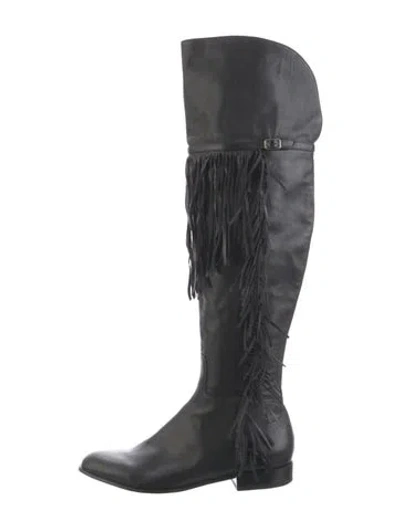 Pre-owned Sigerson Morrison Leather Leather Trim Embellishment Boots In Black