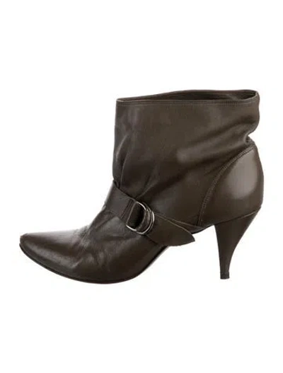Pre-owned Sigerson Morrison Leather Moto Boots In Black