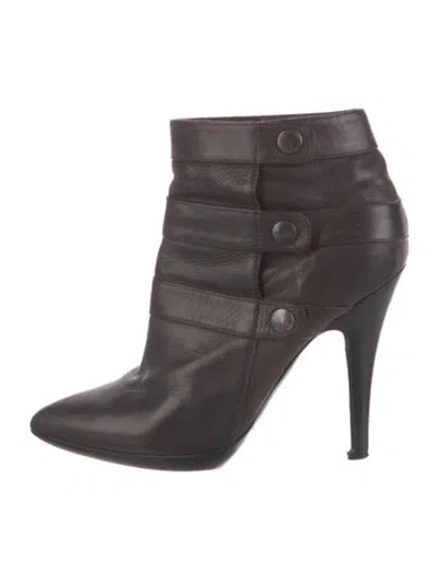Pre-owned Sigerson Morrison Leather Moto Boots In Brown