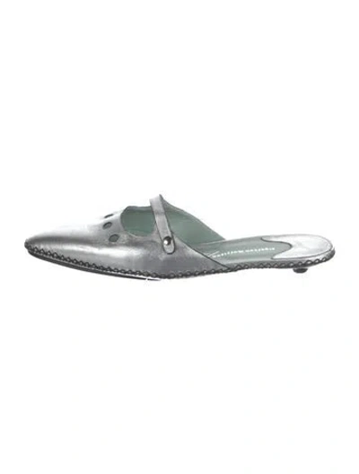 Pre-owned Sigerson Morrison Leather Mules In Silver