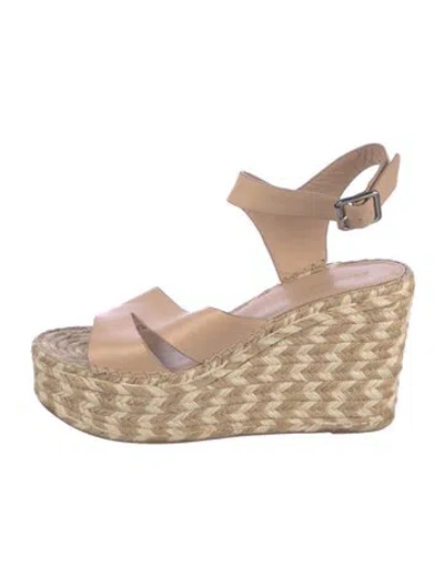 Pre-owned Sigerson Morrison Leather Printed Espadrilles In Neutral