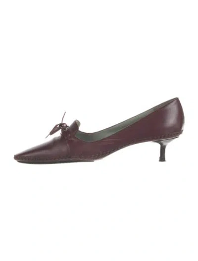Pre-owned Sigerson Morrison Leather Pumps In Burgundy