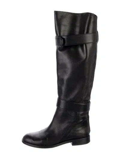 Pre-owned Sigerson Morrison Leather Riding Boots In Blue