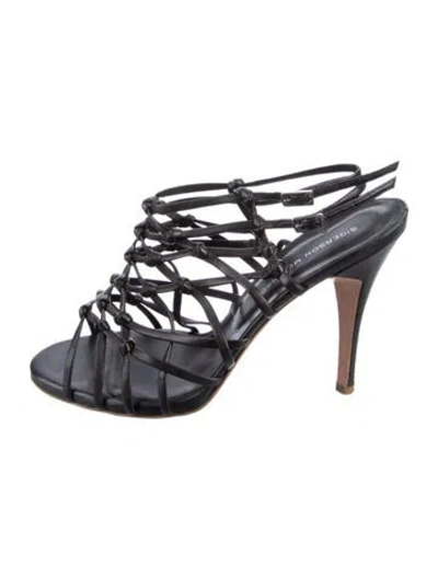 Pre-owned Sigerson Morrison Leather Sandals In Black
