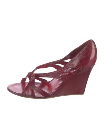 Pre-owned Sigerson Morrison Leather Sandals In Burgundy