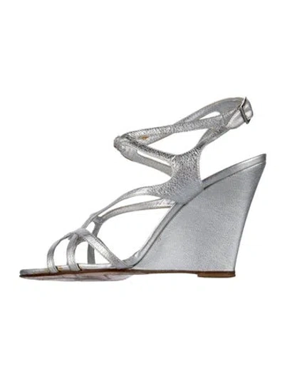 Pre-owned Sigerson Morrison Leather Sandals In Metallic/silver