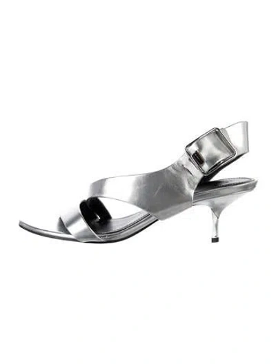 Pre-owned Sigerson Morrison Leather Sandals In Silver