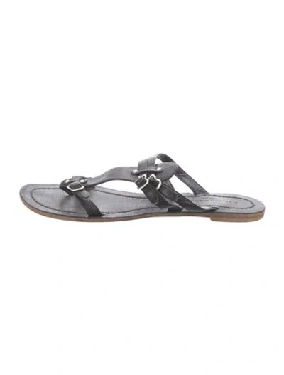 Pre-owned Sigerson Morrison Leather Sandals In Silver