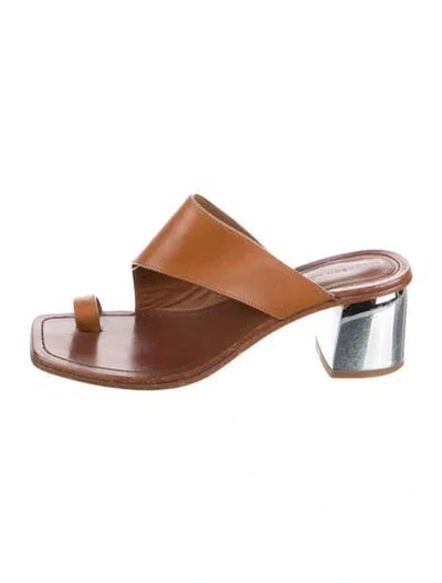 Pre-owned Sigerson Morrison Leather Slides In Brown