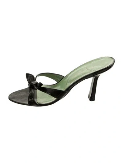 Pre-owned Sigerson Morrison Leather Slides In Green