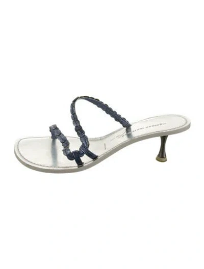 Pre-owned Sigerson Morrison Leather Slides In White
