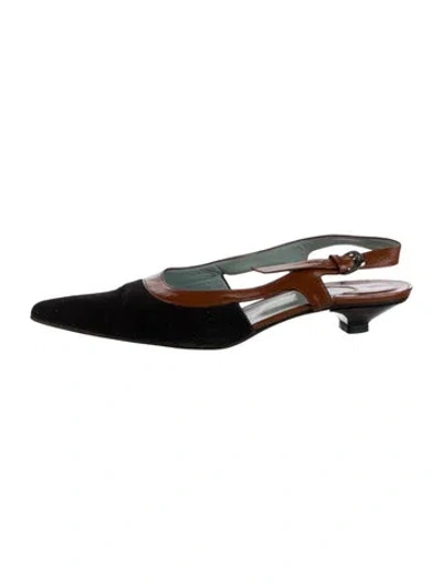 Pre-owned Sigerson Morrison Leather Slingback Flats In Multicolor