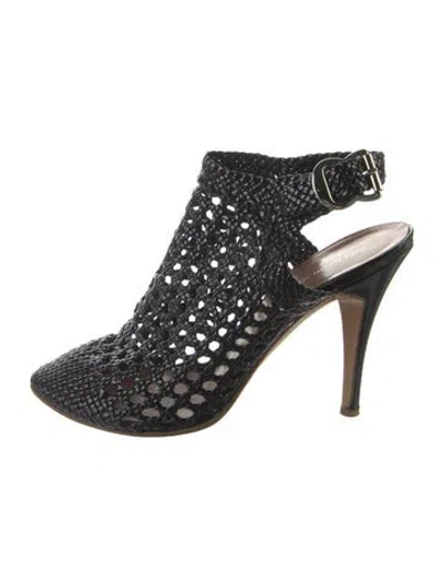 Pre-owned Sigerson Morrison Leather Slingback Pumps In Black