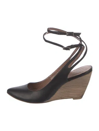 Pre-owned Sigerson Morrison Leather Slingback Pumps In Black