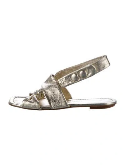 Pre-owned Sigerson Morrison Leather Slingback Sandals In Gold
